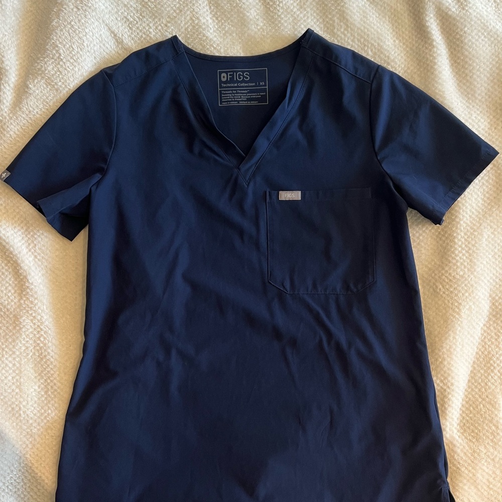 Figs Navy Blue Women's Scrub Top